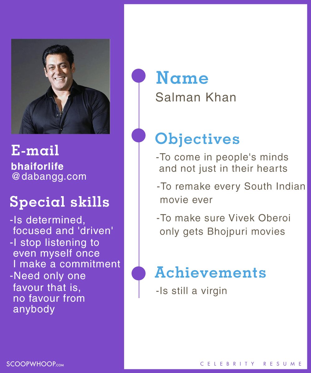 If These Indian Celebrities Were To Apply For A Job, This Is What Their ...