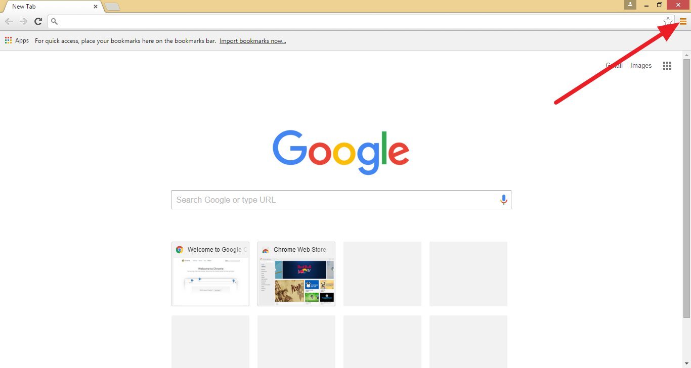 google chrome settings when i open a new tab
