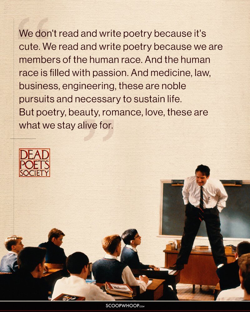 15 Inspiring Dead Poets Society Quotes | 15 Robin Williams 'Dead Poets