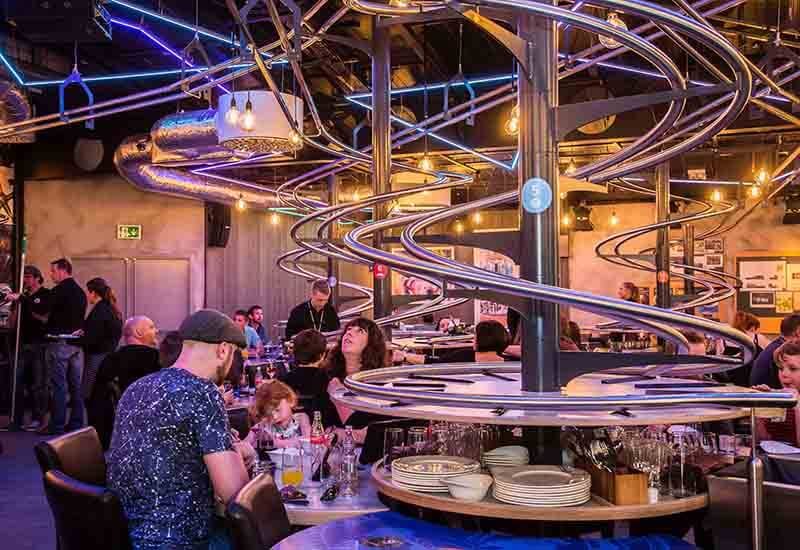 This Restaurant England Serves Food Via Roller Coasters Looks