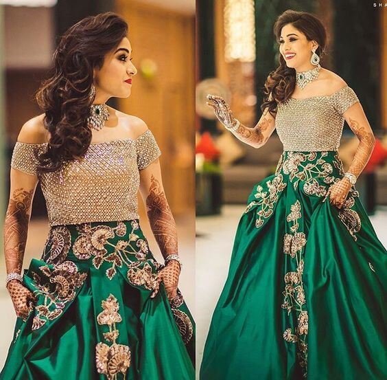 sangeet outfits for bride 2018