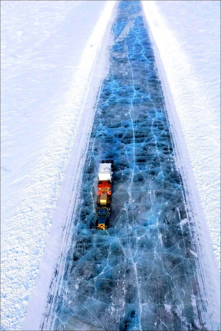 Nature Is Full Of Surprises But These Man-Made Ice Roads In Canada Are 