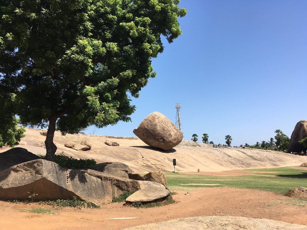 7 Elephants were not able to shake this stone, its famous as Indian God 'Krishna's butter ball'