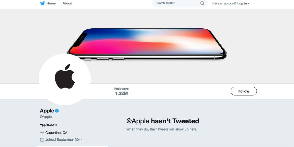 Apple’s Twitter Account Is Tweeting But You Can’t See Any Of Its Tweets