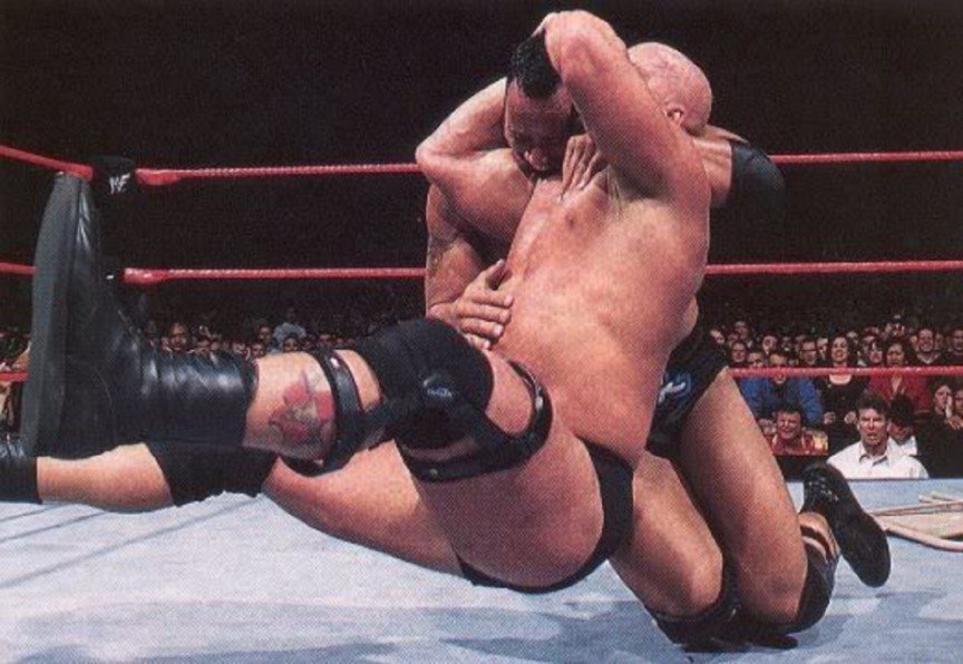 15. He went on to defeat the Rock at WrestleMania 15, with a huge stunner. 
