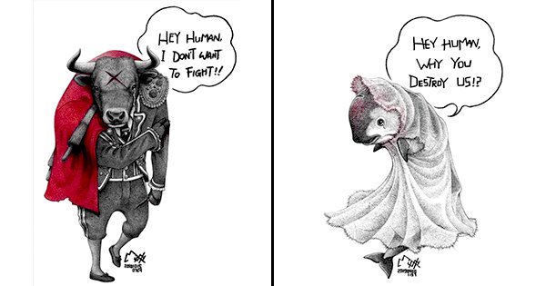 This Artist Raises Awareness About Animal Abuse With These