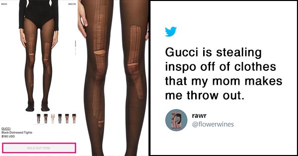 gucci distressed pantyhose