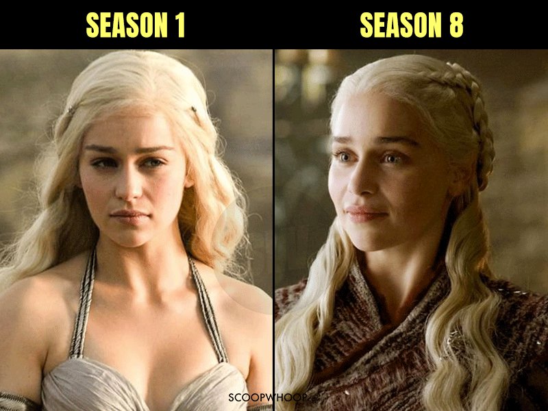 emilia clarke got season 1 vs season 8