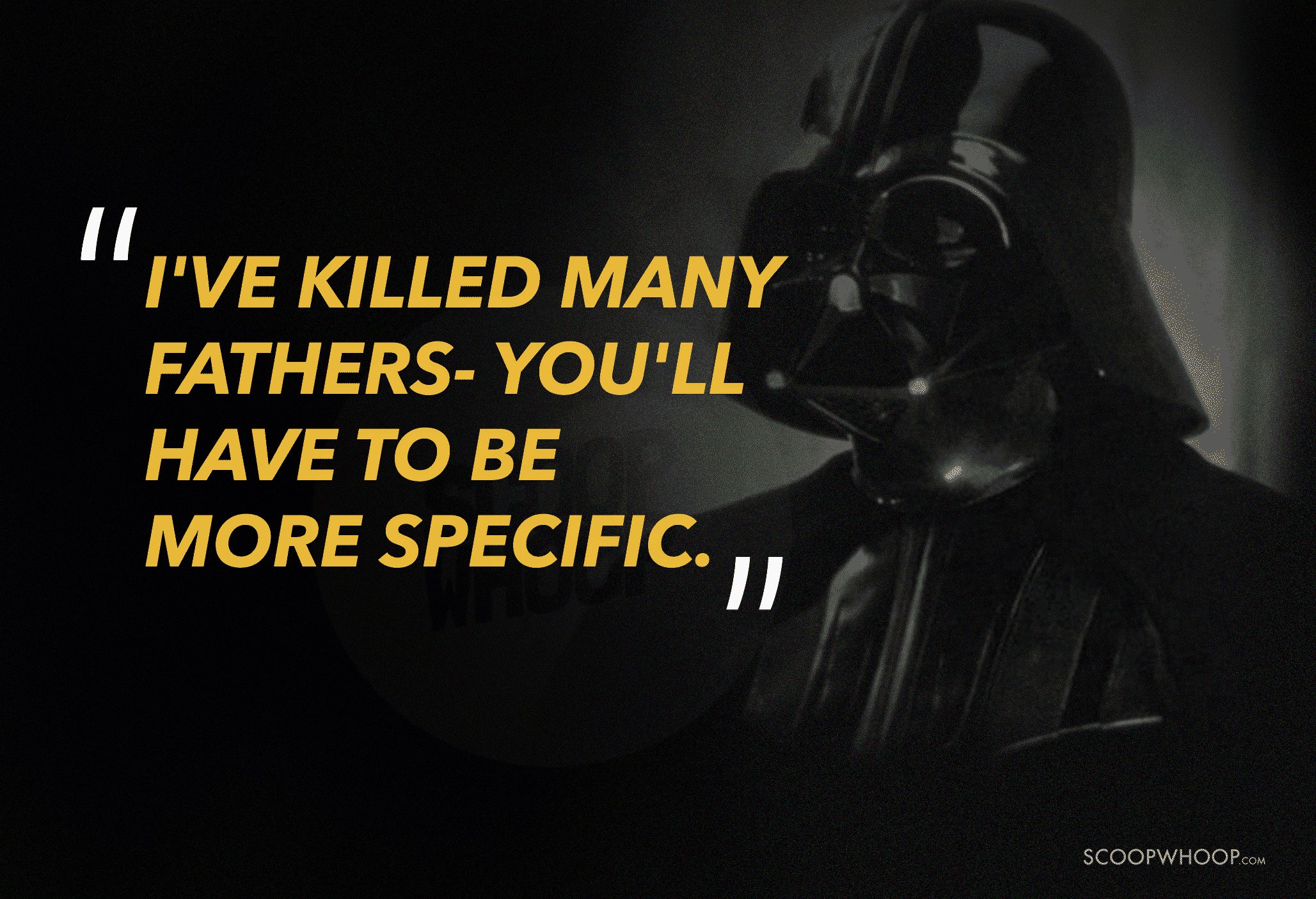 Darth Vader in Star Wars.